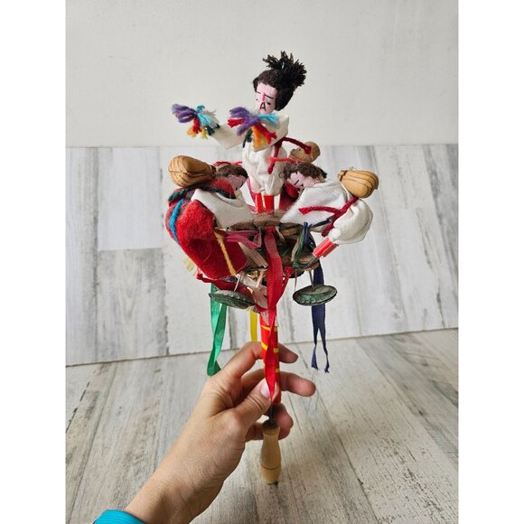 Vintage folk art childs toy tribal dancing people music - Picture 1 of 11